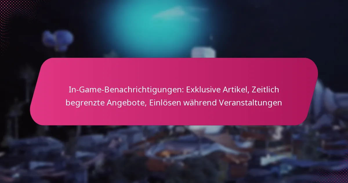 In-Game-Benachrichtigungen: Exklusive Artikel, Zeitlich begrenzte Angebote, Einlösen während Veranstaltungen