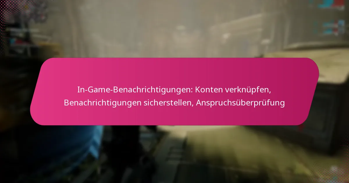 In-Game-Benachrichtigungen: Konten verknüpfen, Benachrichtigungen sicherstellen, Anspruchsüberprüfung
