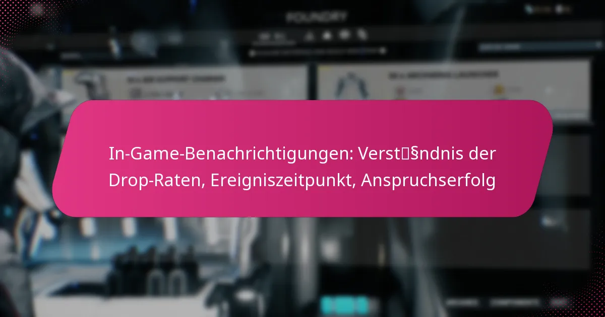 In-Game-Benachrichtigungen: Verständnis der Drop-Raten, Ereigniszeitpunkt, Anspruchserfolg